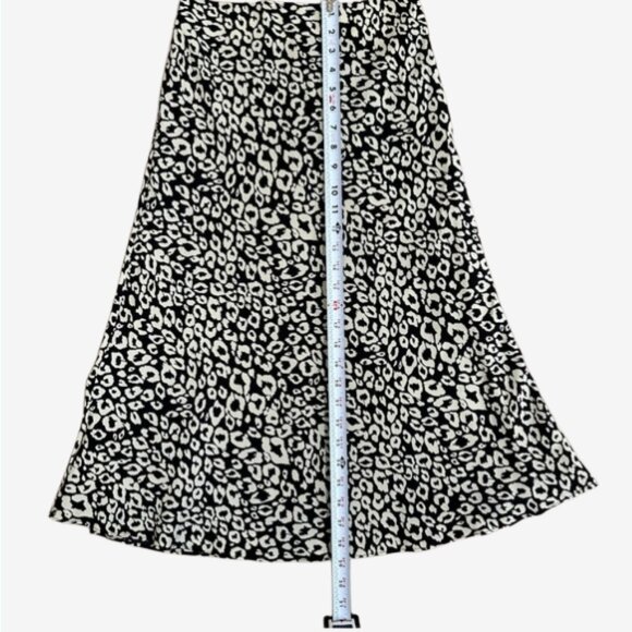 Lovers + Friends Monochrome Asymmetrical see you soon leopard Midi Skirt XS - Picture 11 of 13